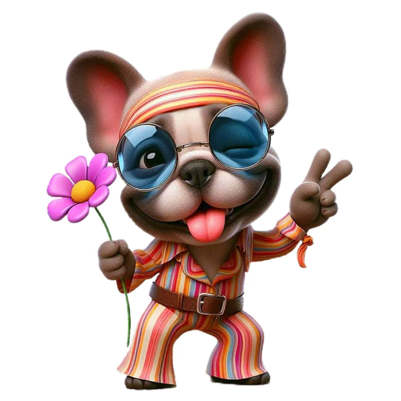 استیکر پارچه و لباس پاد آفرین مدل کارتونی سگ مینیمال کد 2282