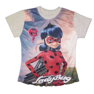 تی شرت آستین کوتاه دخترانه مدل دخترکفشدوزکی تیکی کد 10