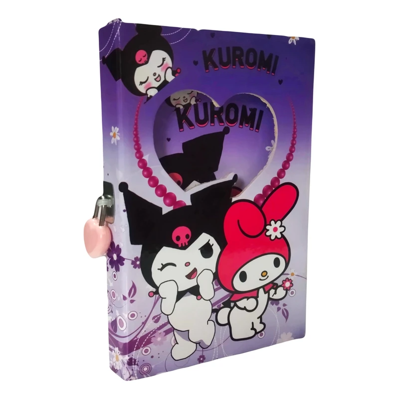 دفتر خاطرات 30 برگ سنجاقک مدل قفل دار طرح کرومی و ملودی کد 01