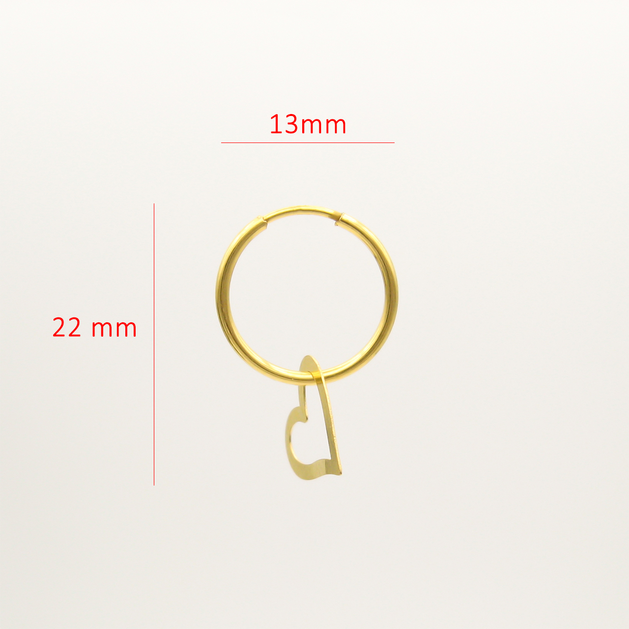 گوشواره طلا 18 عیار زنانه کاپانی مدل حلقه ای کد KE015 -  - 3