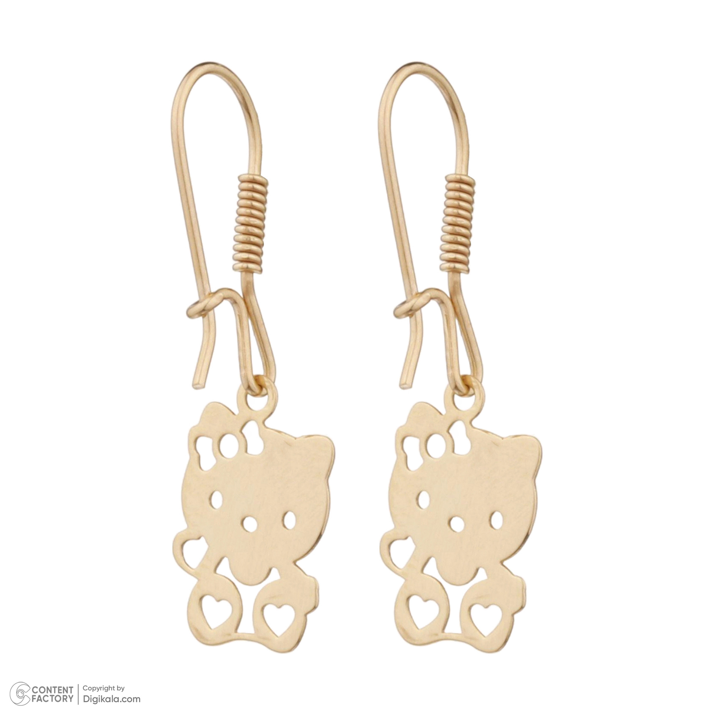 گوشواره طلا 18 عیار دخترانه طلای مستجابی مدل 15103 گوشواره طلا 18 عیار دخترانه طلای مستجابی مدل 15103