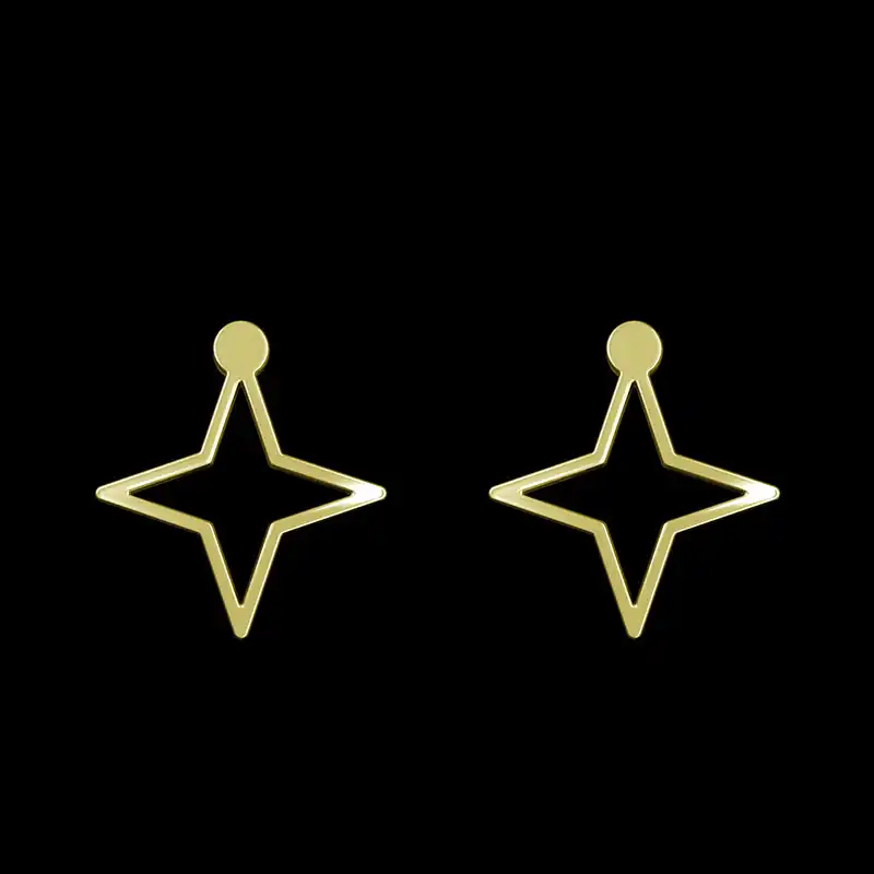 گوشواره طلا 18 عیار زنانه مدوپد مدل ستاره کد GA1-15457