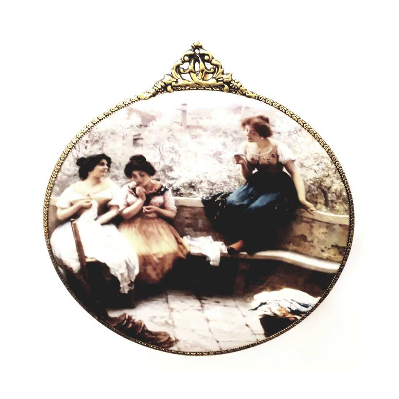 بشقاب دیوارکوب سفالی طرح فریم کد B1002