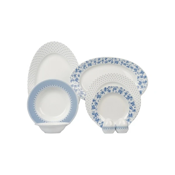 سرویس غذاخوری 28 پارچه 6 نفر چینی زرین ایران مدل ایتالیا اف نیلوانا درجه عالی