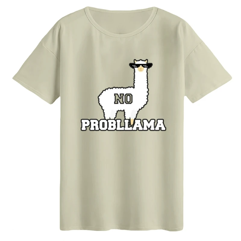 تی‌شرت لانگ آستین کوتاه زنانه مدل لاما عینکی