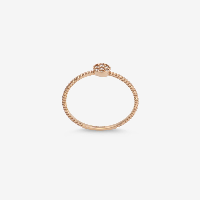 انگشتر طلا 18 عیار زنانه مصلحی گلد مدل طنابی سایز 56