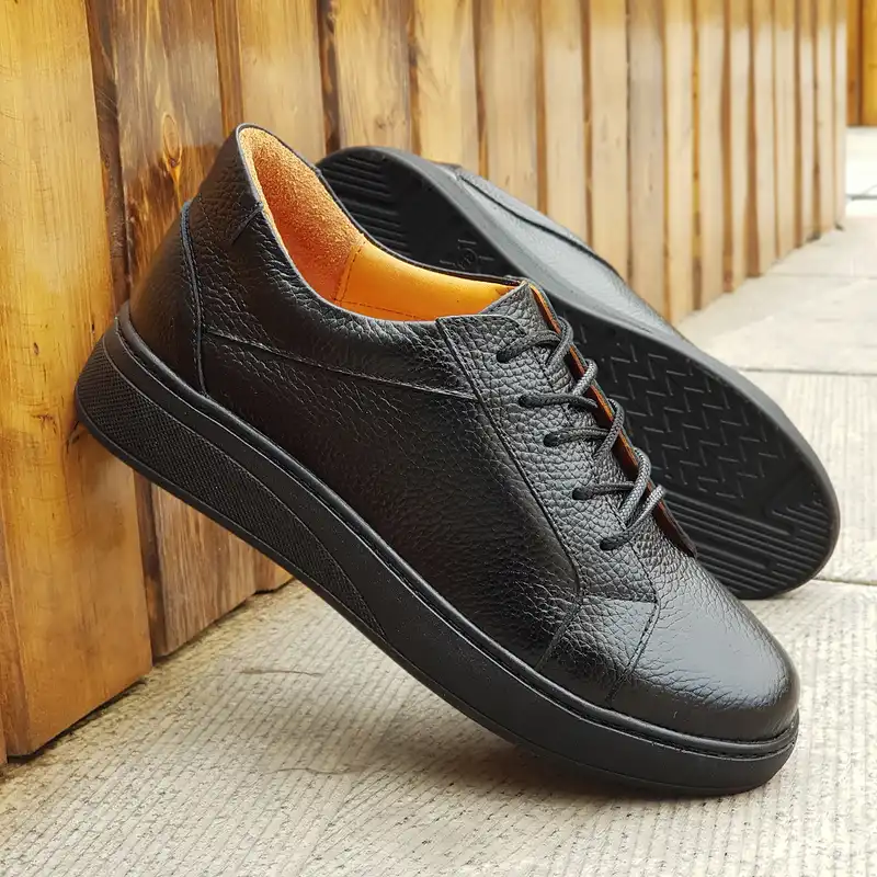 کفش روزمره زنانه مدل چرم طبیعی کد 0059 رنگ مشکی