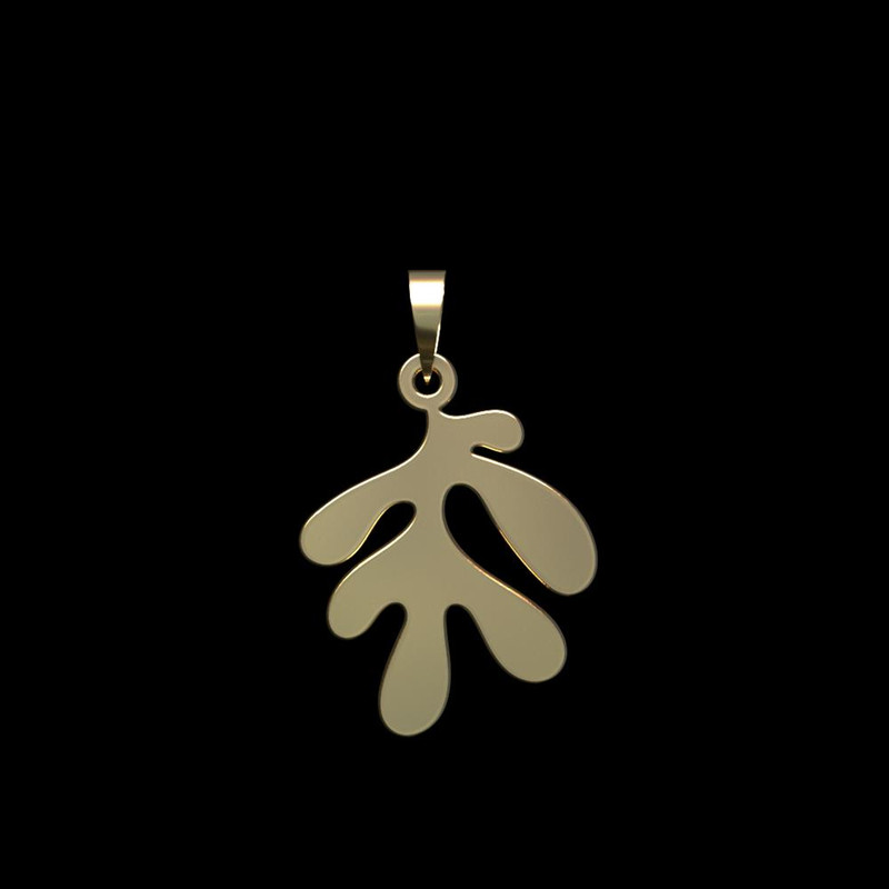 آویز گردنبند طلا 18 عیار زنانه مدوپد مدل برگ کد PA1-14967