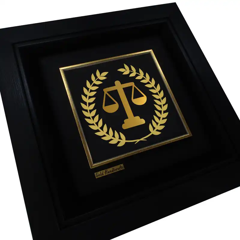 تابلو طلا کوب زرکات طرح وکالت مدل F184