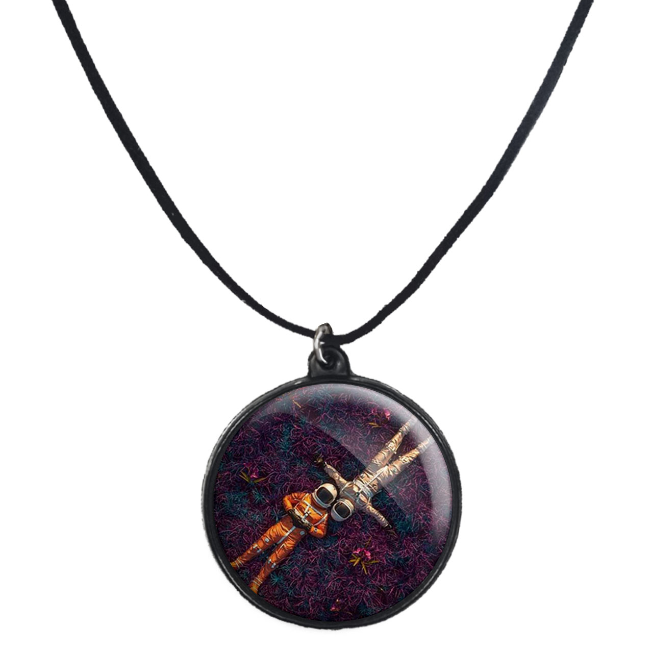 گردنبند پرمانه طرح فضانورد کد pmb.10293 مدل دو طرفه