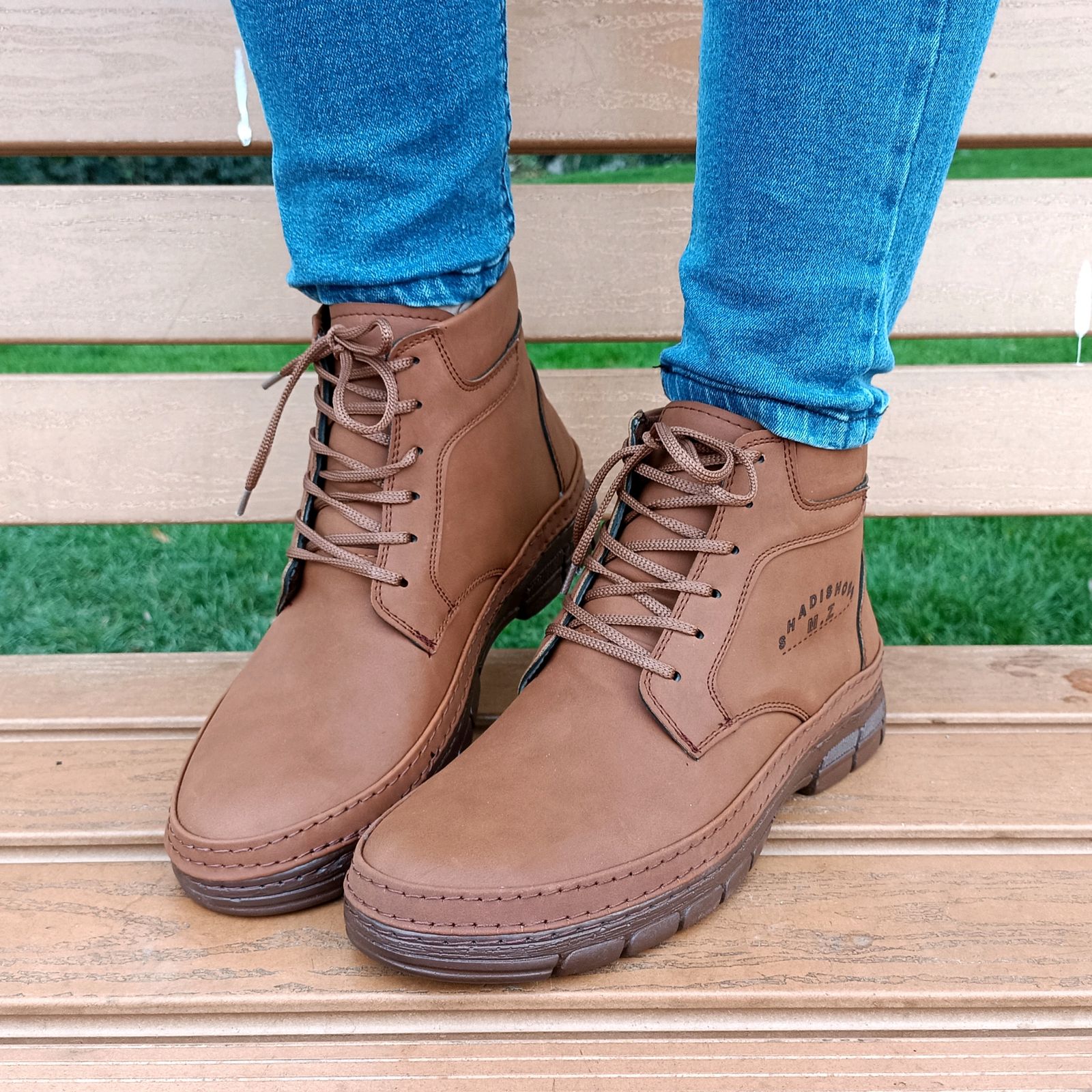 نیم بوت مردانه مدل گاندی طبی کد T.a.j رنگ عسلی -  - 6