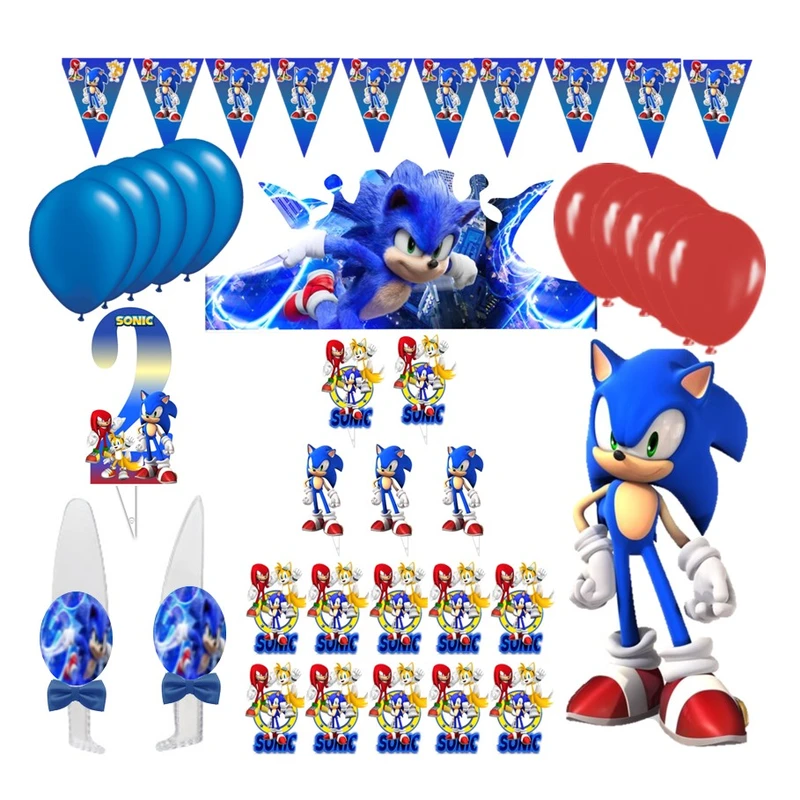 مجموعه 38 عددی دکور تم تولد مدل سونیک کد 02