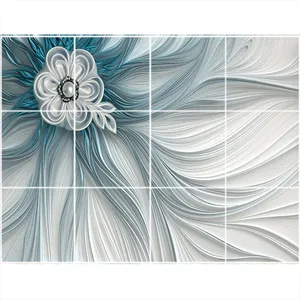  تایل سقفی طرح گل آبی کد 3D1688-12 سایز 60x60 سانتی متر مجموعه 12عددی