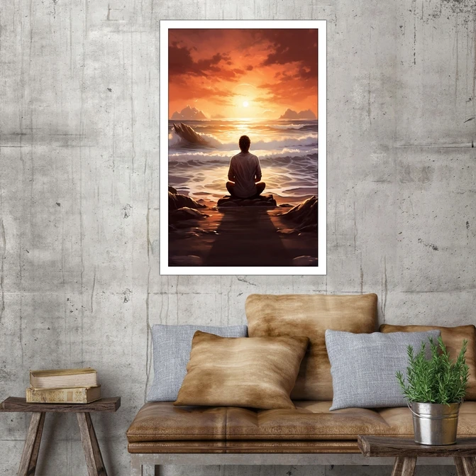 تابلو نوری بکلیت طرح طبیعت دریا و آرامش مدل W-MID-17755