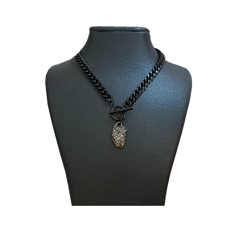 گردنبند دخترانه مدل قلب قفل تی