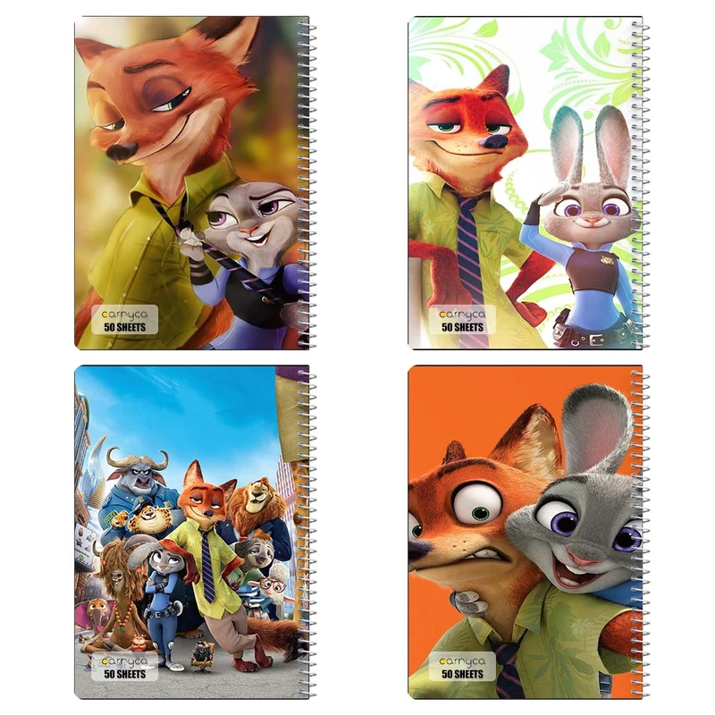 دفتر نقاشي 50 برگ کارنيکا طرح زوتوپیا Zootopia کد 88159 مجموعه 4 عددی