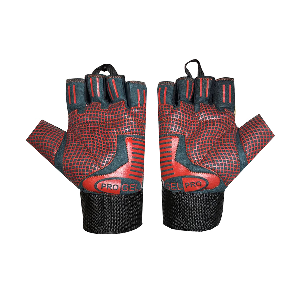 دستکش بدنسازی مردانه مدل مچ بنددار کف جیر