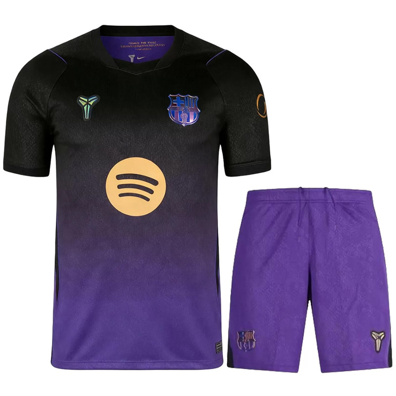 ست تی شرت و شلوارک ورزشی پسرانه مدل بارسلونا Away 2027