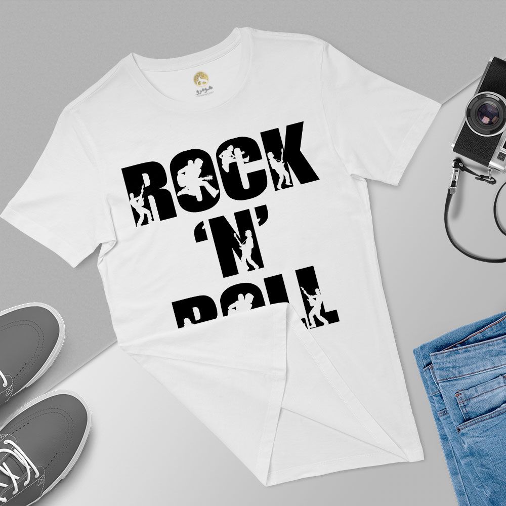 تی شرت آستین کوتاه زنانه هومرو مدل TW307 طرح Rock and roll  -  - 5