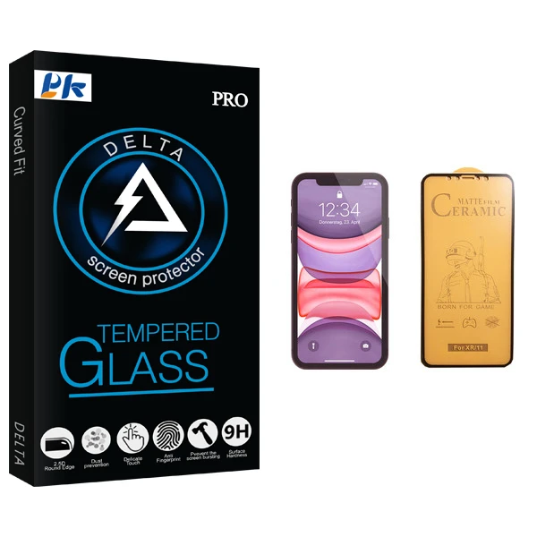 برای محافظ صفحه نمایش سرامیکی پی کی مدل Delta Glass مناسب برای گوشی موبایل اپل iPhone 11