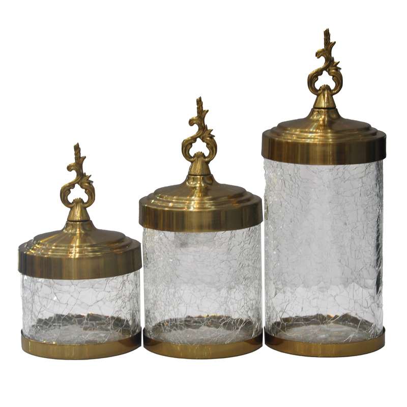 بانکه مدل شیشه ای فلزی ترک 1525 مجموعه سه عددی