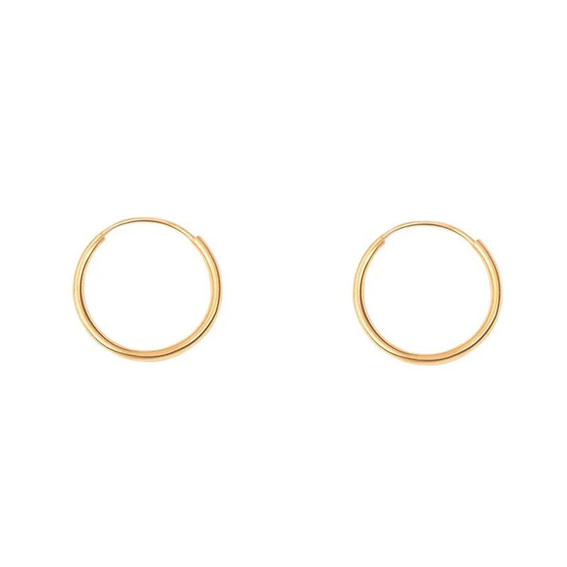 گوشواره طلا 18 عیار زنانه گالری طلای عیاره مدل حلقه ای ساده 