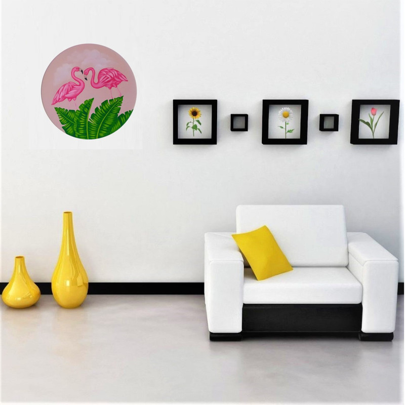 بشقاب دیوارکوب سفالی طرح فلامینگو کد abri1