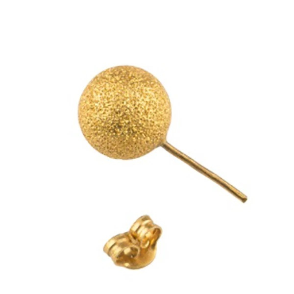 گوشواره میخی طلا 18 عیار زنانه وی وی گلد گالری مدل گوی شنی کد 12200