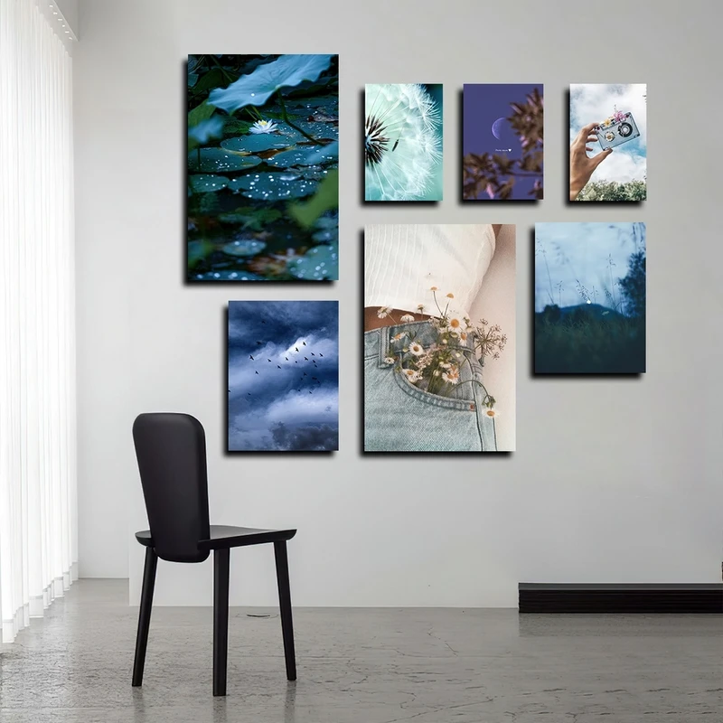 تابلو شاسی بکلیت طرح طبیعت گل و قاصدک مدل SH-2366 مجموعه 7 عددی