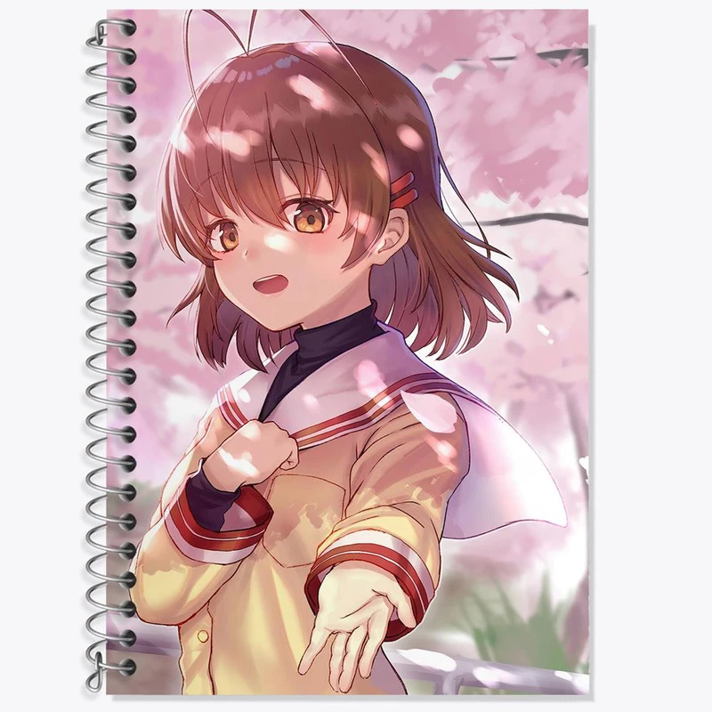 دفتر زبان 50 برگ خندالو مدل دو خط طرح ناگیسا انیمه کلاناد Clannad کد 22385