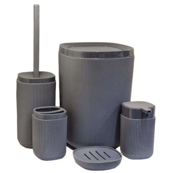 ست سرویس بهداشتی 5 پارچه کنتراست مدل شیاردار کد RM740