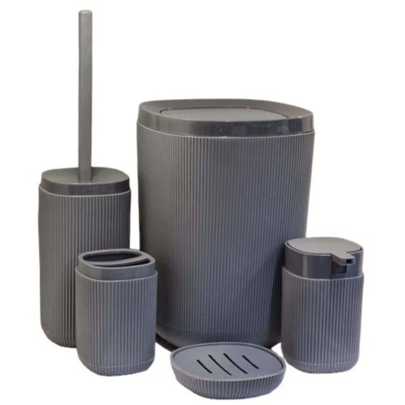 ست سرویس بهداشتی 5 پارچه کنتراست مدل شیاردار کد RM740