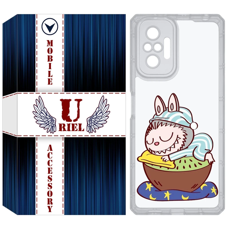 کاور یوریل قاب مدل Clear کد 127 طرح لبوبو Labubu مناسب برای گوشی موبایل شیائومی Redmi Note 10 Pro / Note 10 Pro Max
