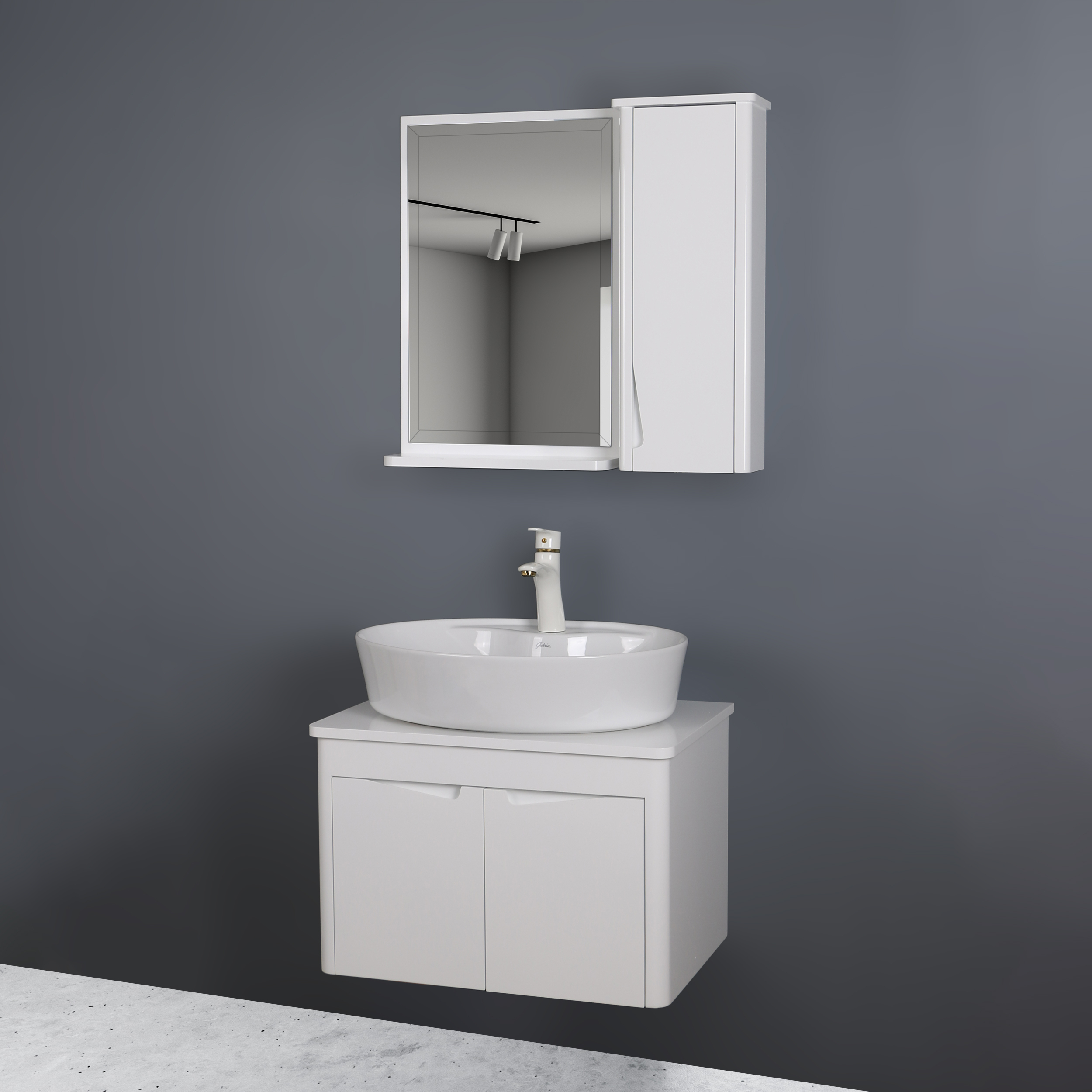 ست کابینت و روشویی دلفین مدل 1121 به همراه آینه وباکس
