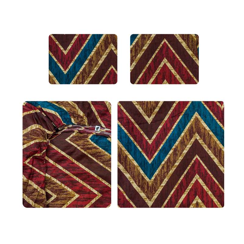 سرویس روتختی آدنو مدل Colord zigzag کد IR42 دونفره 4 تکه