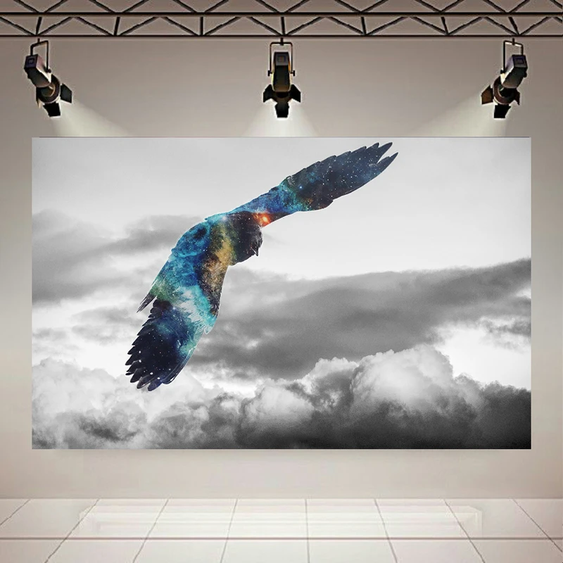 تابلو بوم طرح عقاب کهکشانی کد AR30777