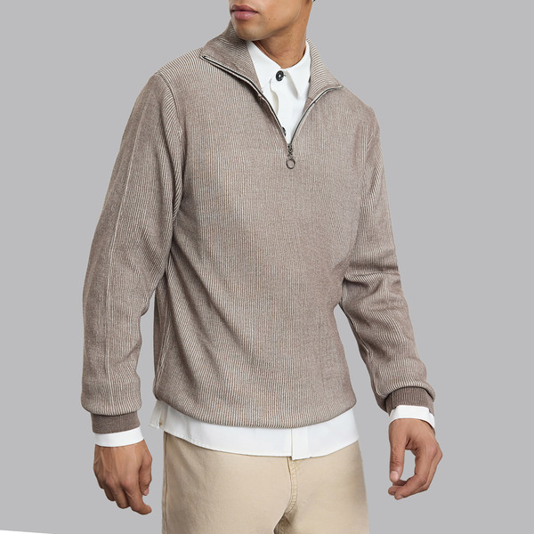 پلیور یقه برگردان مردانه مدل 825268951 طرح ترندیول