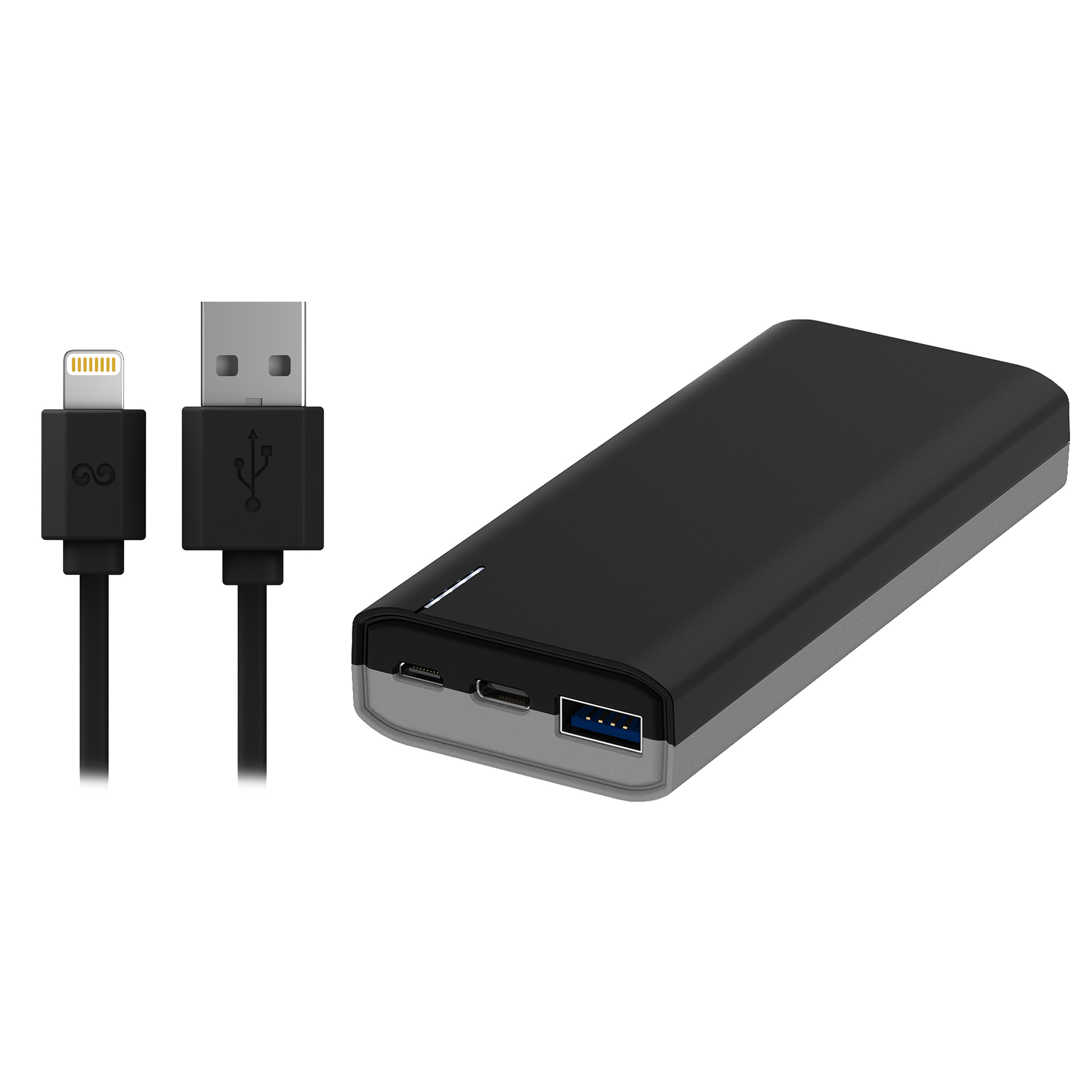 شارژر همراه آی واک مدل CHIC 10000PD UBC1002 ظرفیت 10000 میلی آمپر ساعت به همراه کابل تبدیل USB به لایتنینگ آی واک مدل CST004i طول 1 متر