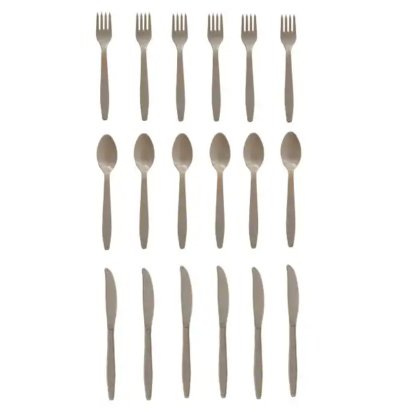 قاشق و چنگال و چاقو سفری مدل roubik18 بسته 18 عددی