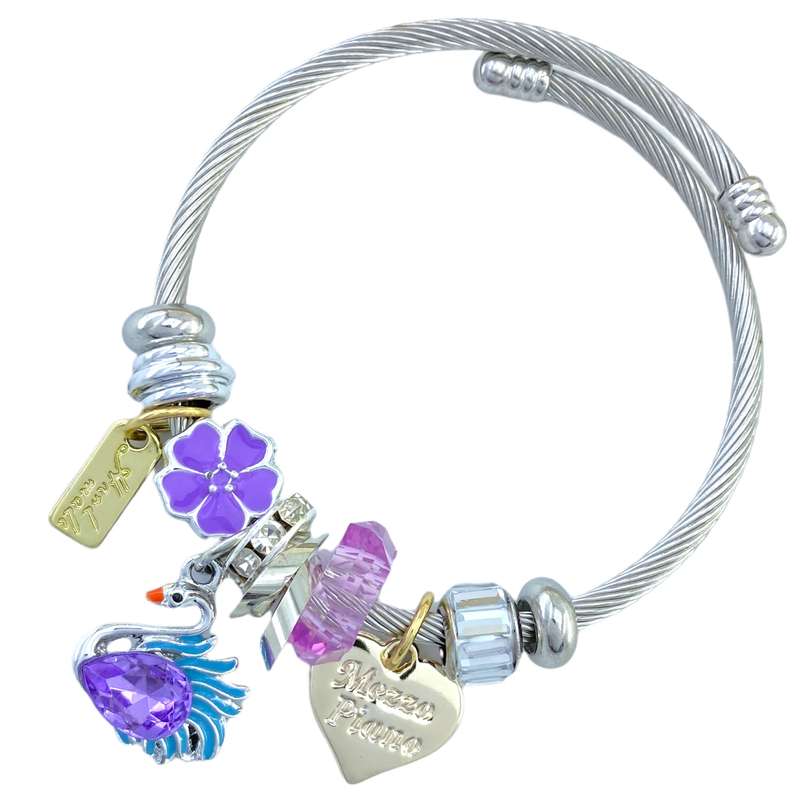 دستبند النگویی زنانه مدل قو کد B4062