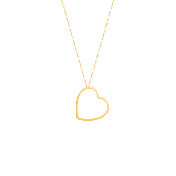 گردنبند طلا 18 عیار زنانه مدل قلب توخالی