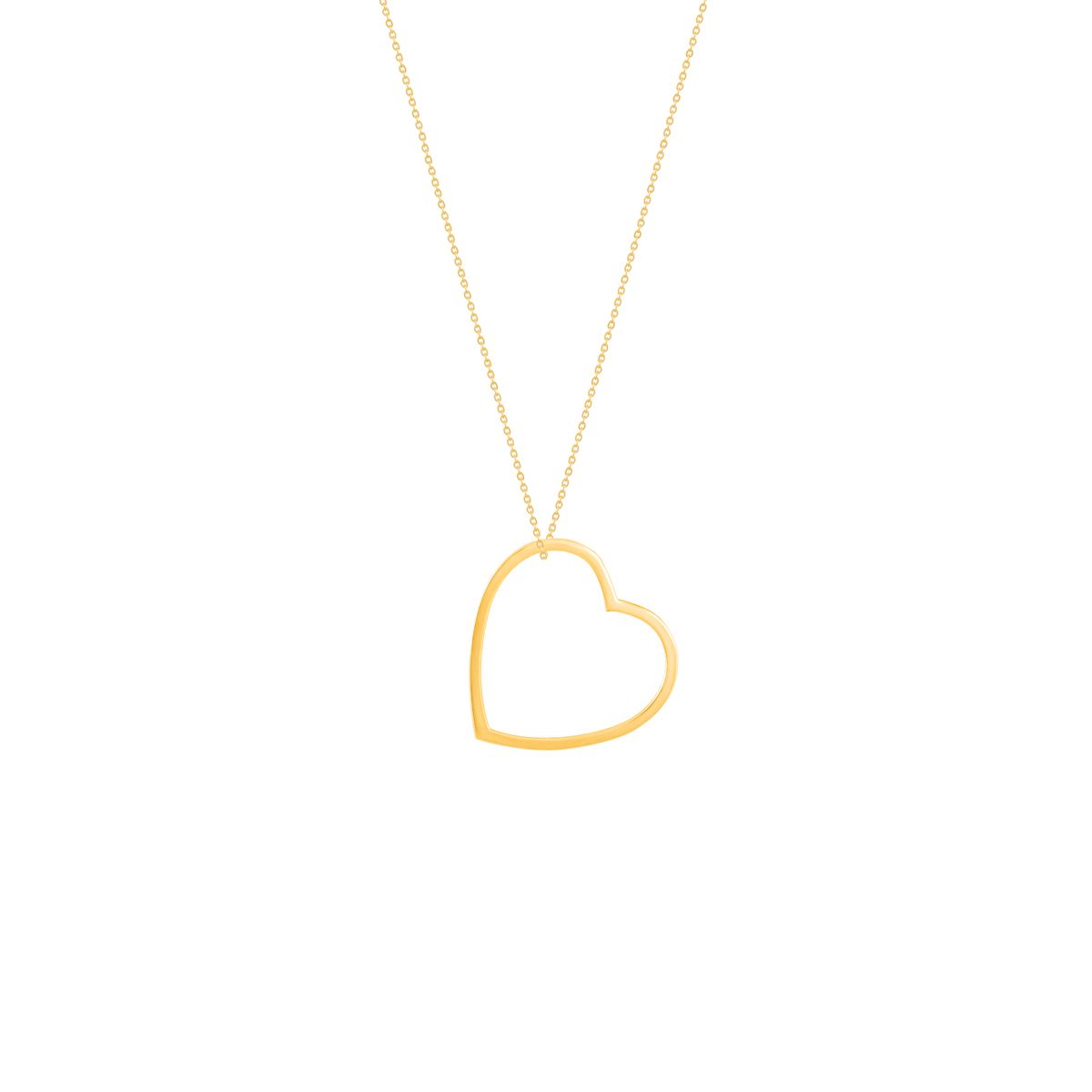 گردنبند طلا 18 عیار زنانه مدل قلب توخالی - - 2