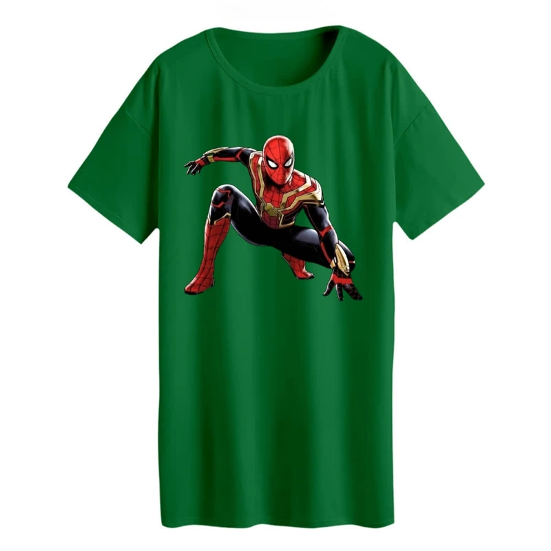 تی شرت لانگ زنانه مدل  مرد عنکبوتی کد 4