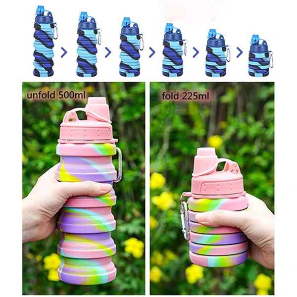 عکس شماره 16 : قمقمه مدل سیلیکونی تاشو کد new 01 گنجایش 0.5 لیتر