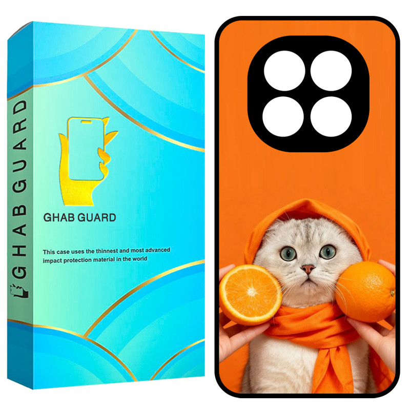کاور قاب گارد طرح گربه نارنجی مدل GN14P مناسب برای گوشی موبایل شیائومی Redmi Note 14 Pro 5G / Note 14 Pro Plus 5G