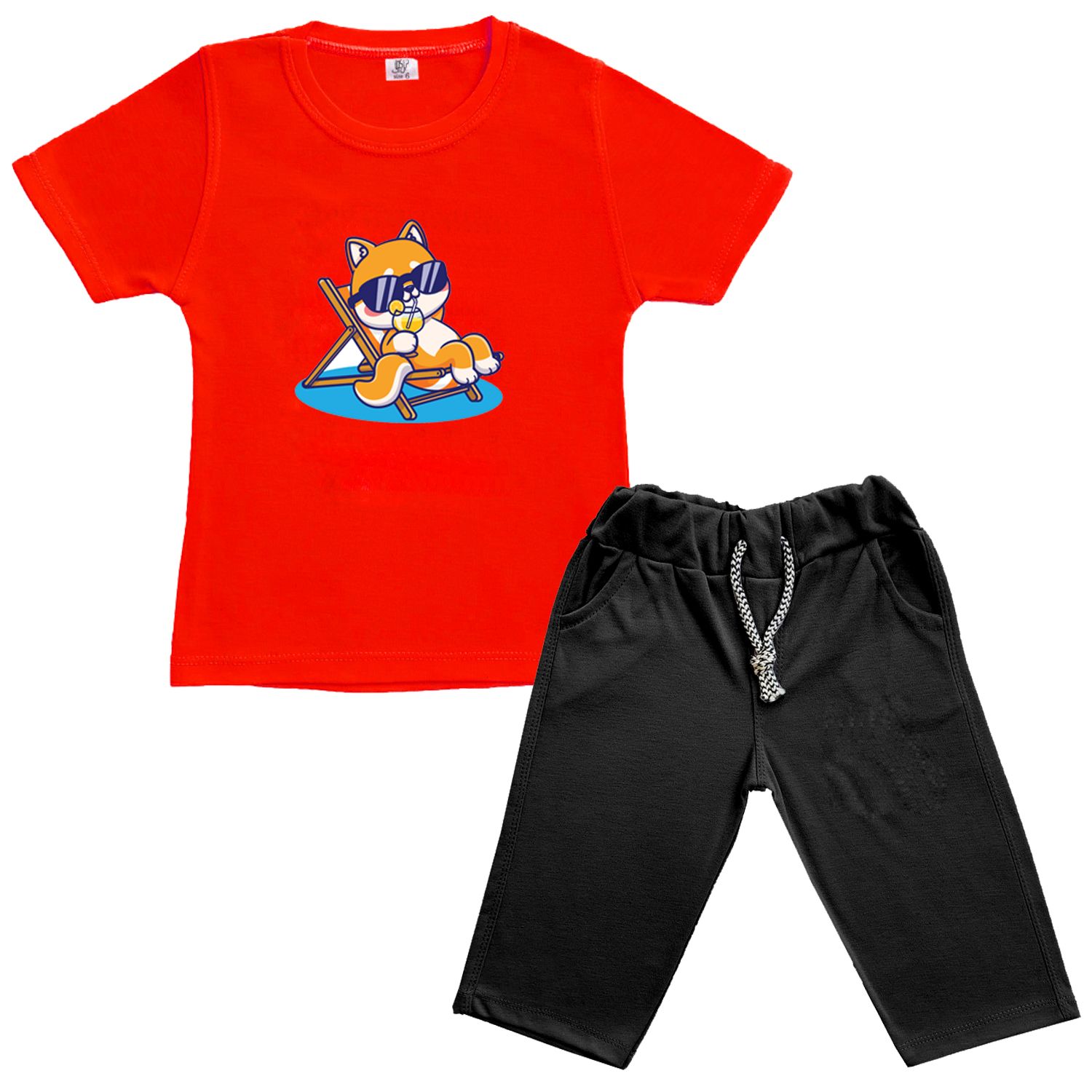 ست تی شرت و شلوارک نوزادی نیل کوک مدل Summerfun 802