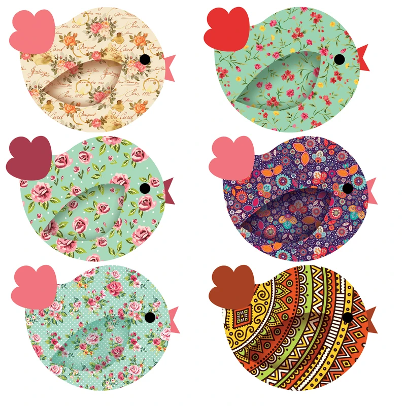 زیر لیوانی مدل جوجه های تپل خوشحال کد 08 مجموعه 6 عددی 