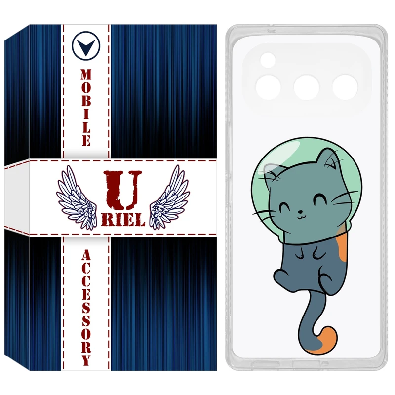 کاور یوریل مدل Clear کد 61 طرح گربه مناسب برای گوشی موبایل داریا Bond