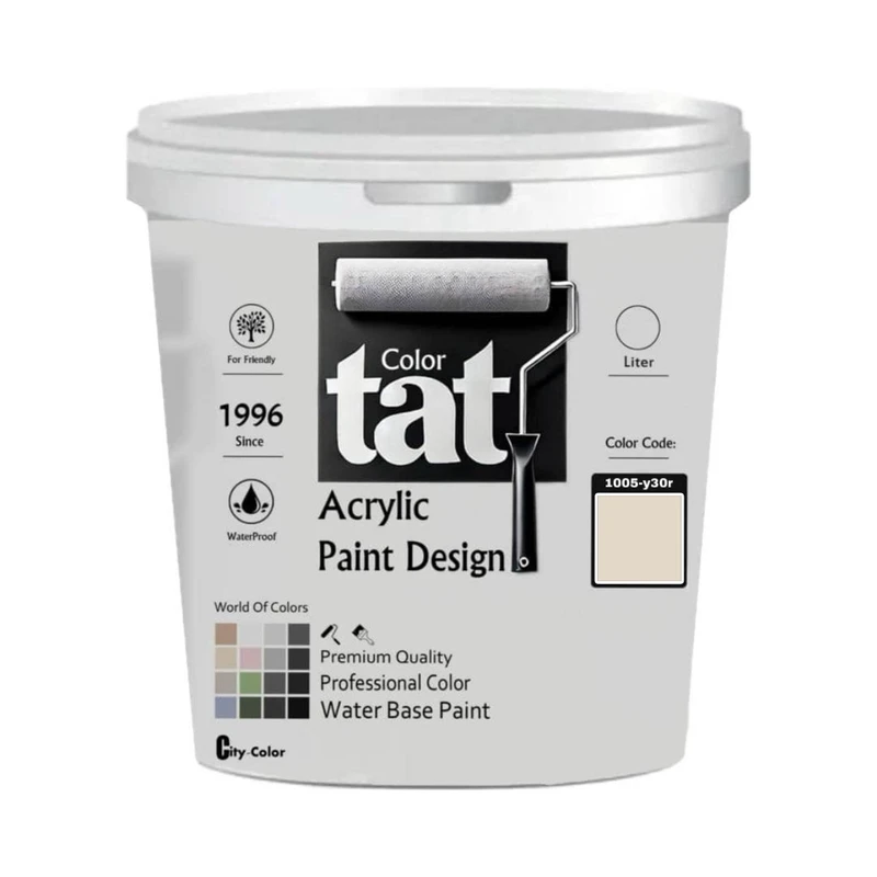 رنگ لته ای مات اکرولیک تات کد1005-y30r حجم 4 لیتر