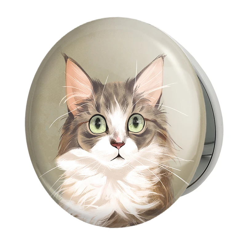 آینه جیبی خندالو طرح گربه مدل تاشو کد 28232 
